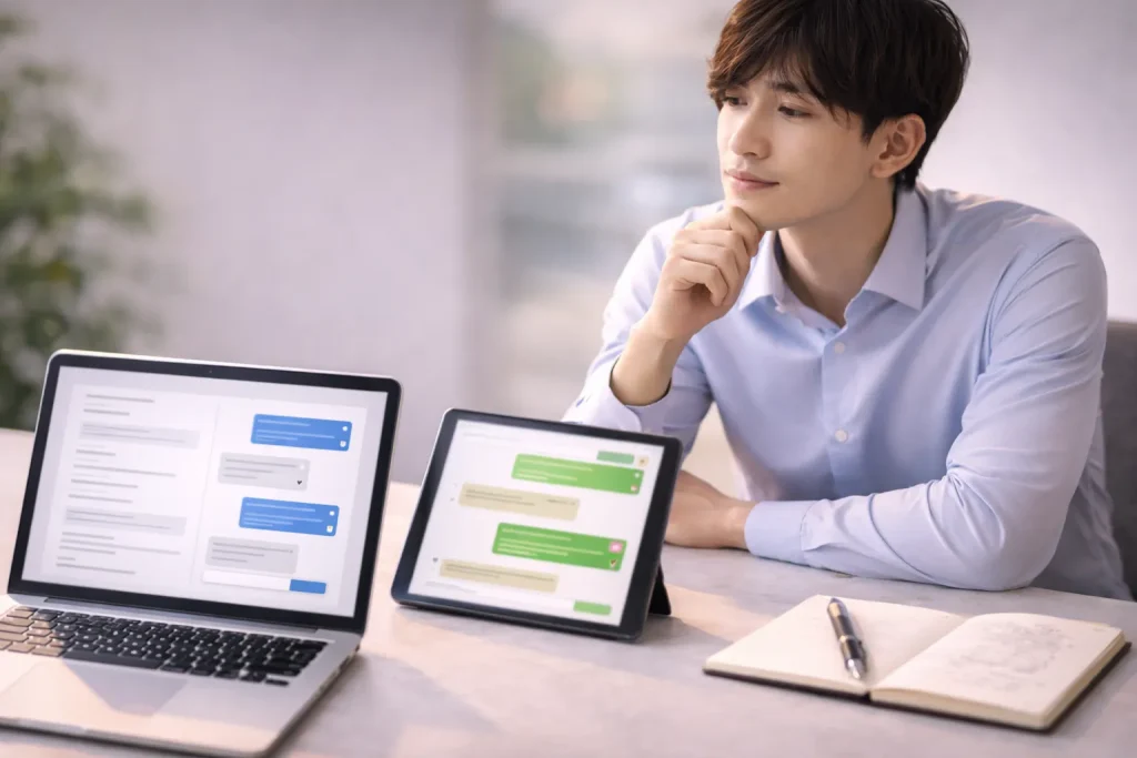 ClaudeとChatGPTの画像機能の違いを比較しているイメージ