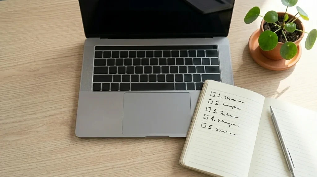 ChatGPTで使えるタスク整理プロンプトテンプレートを準備しているイメージ