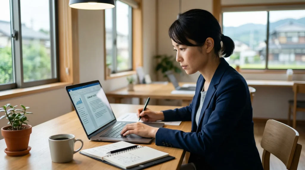 AIでPTAのお便りの下書きを作成しているイメージ