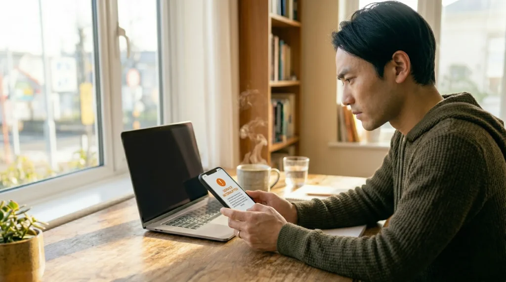 ChatGPTのサーバー障害かどうかを確認しているイメージ