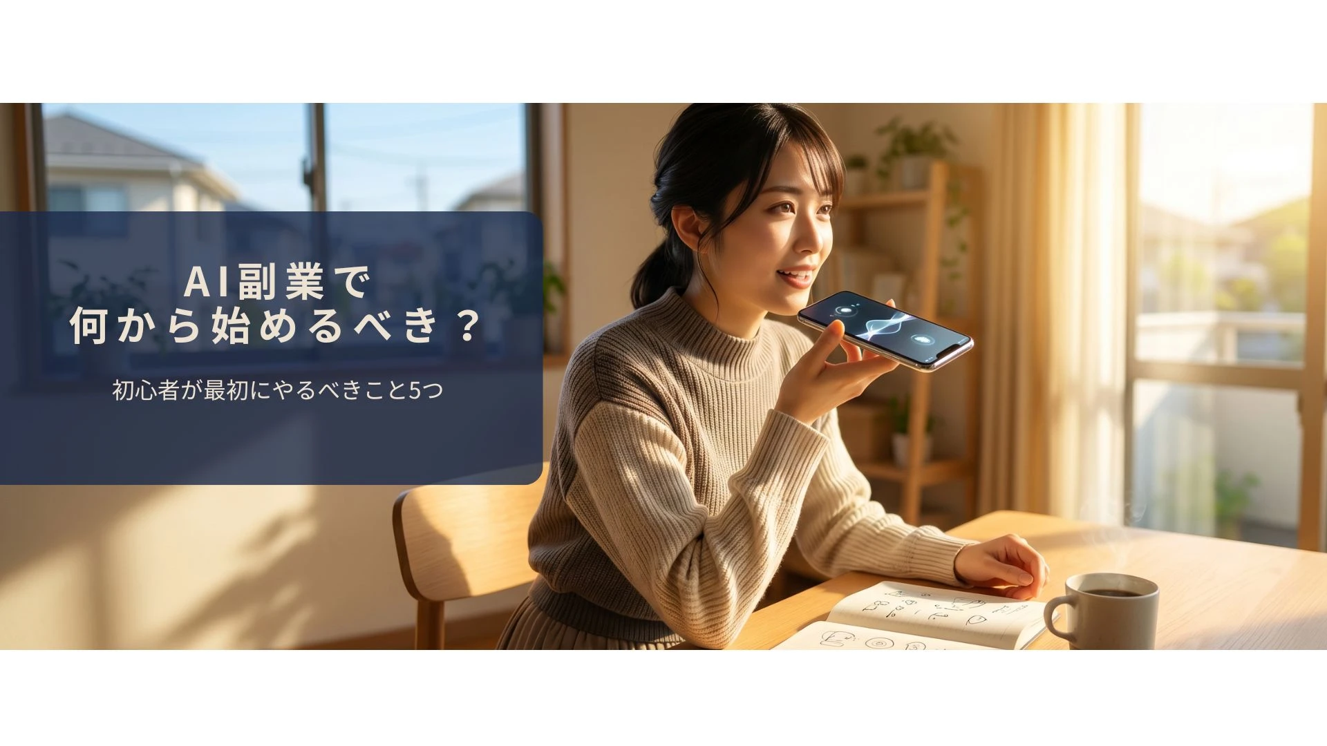 AI副業の最初の一歩を踏み出そうとしているイメージ