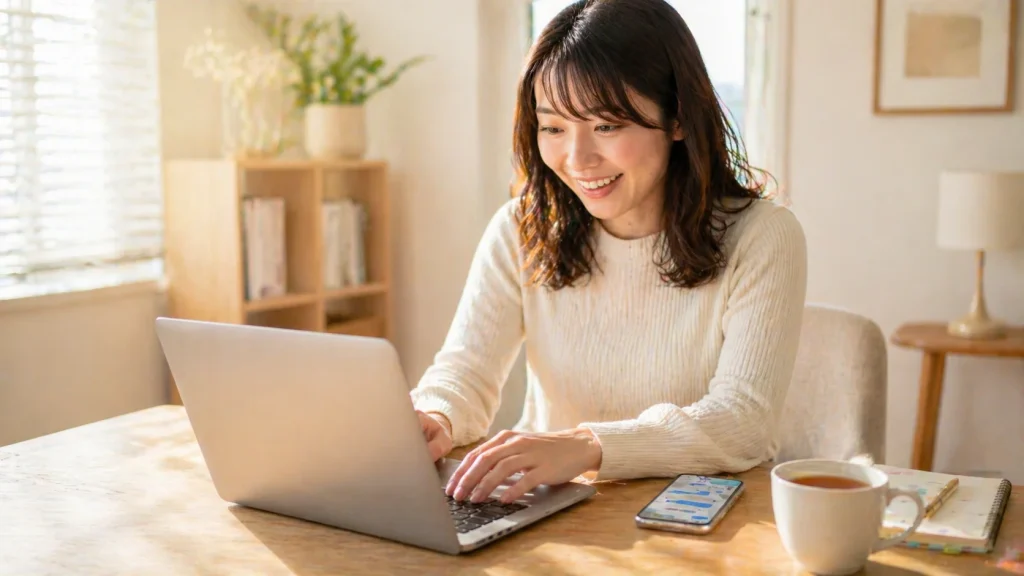 ChatGPTと一緒に初めてのブログ記事を書いているイメージ