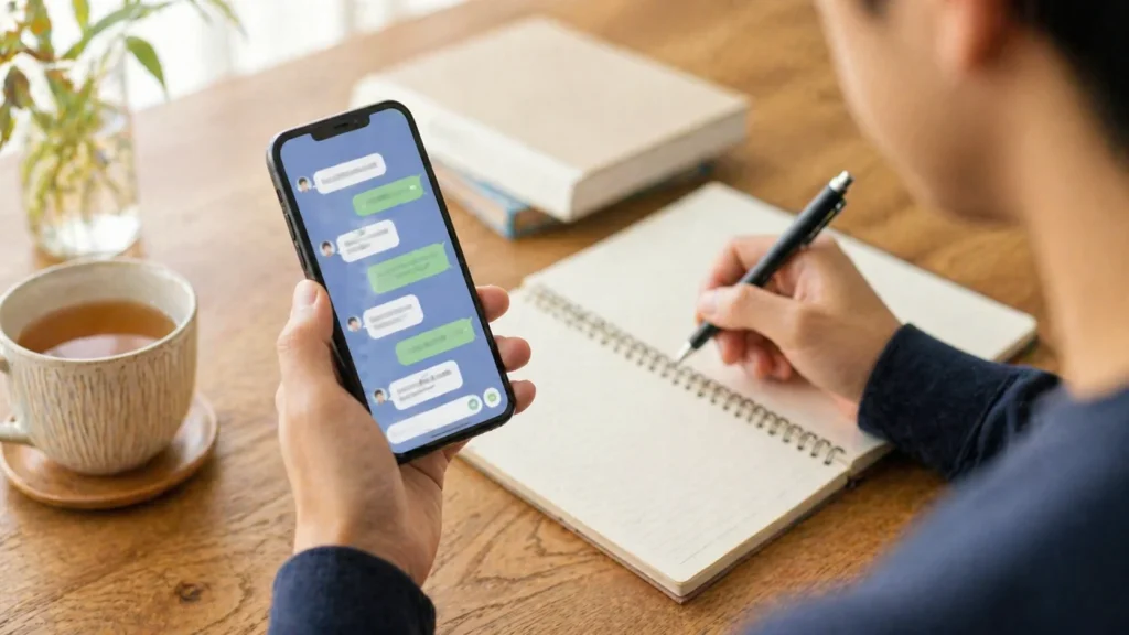 5分でブログネタを5つリストアップしているイメージ