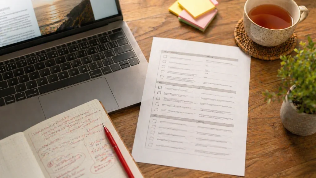 ChatGPTでブログ記事の改善点を診断しているイメージ