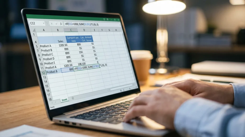 ChatGPTにExcelの関数を作ってもらっているイメージ