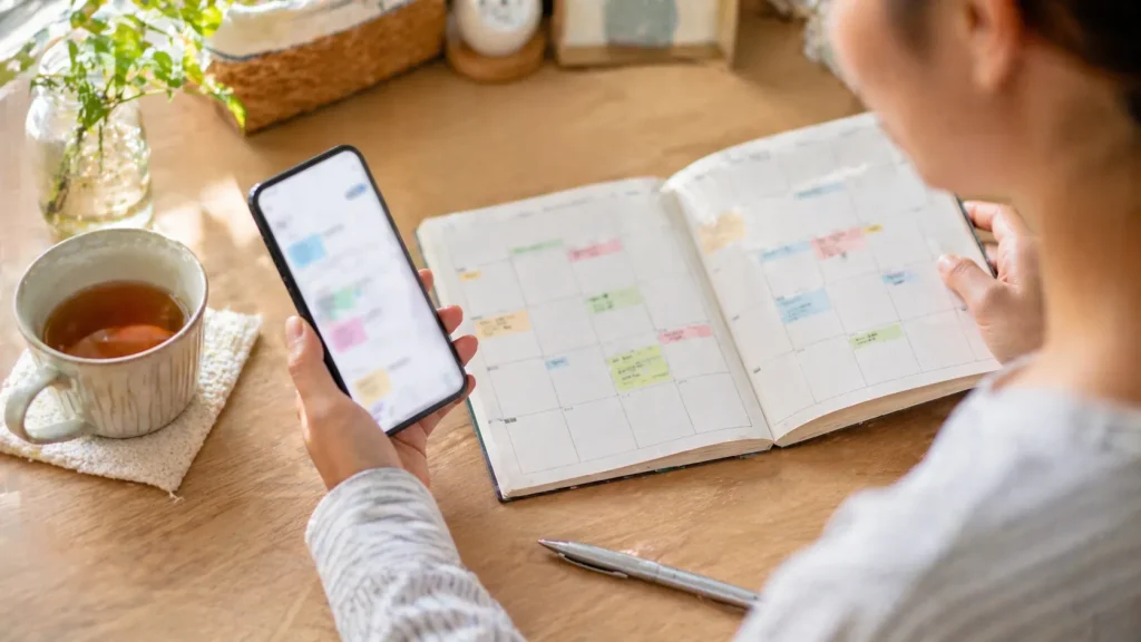 AIで家族のスケジュールを1週間分整理しているイメージ