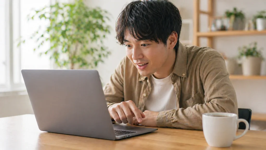 パソコンのAIを初めて試そうとしているイメージ