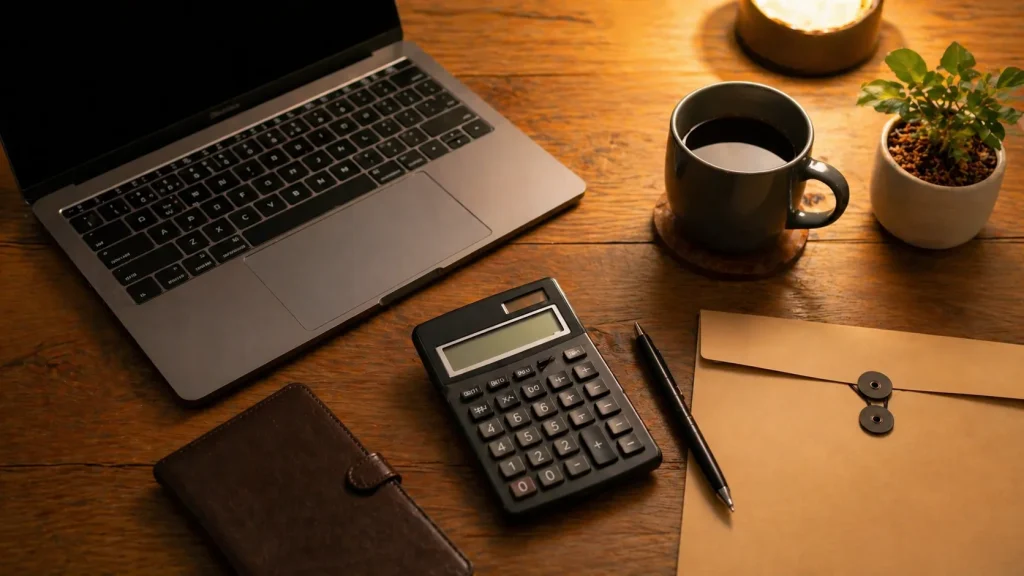 副業の税金対策に必要なものを整理しているイメージ