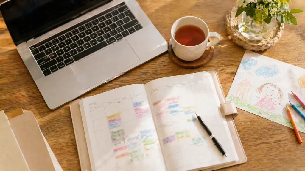 生活スタイルに合わせてAI副業を選んでいるイメージ