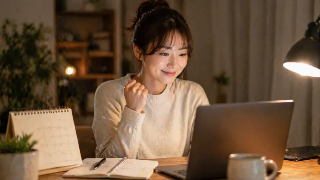 AI副業で初めての収益を達成したイメージ