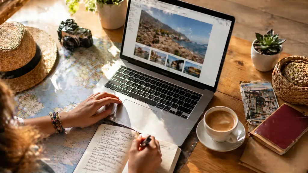 AIで旅行プランを作成しているイメージ