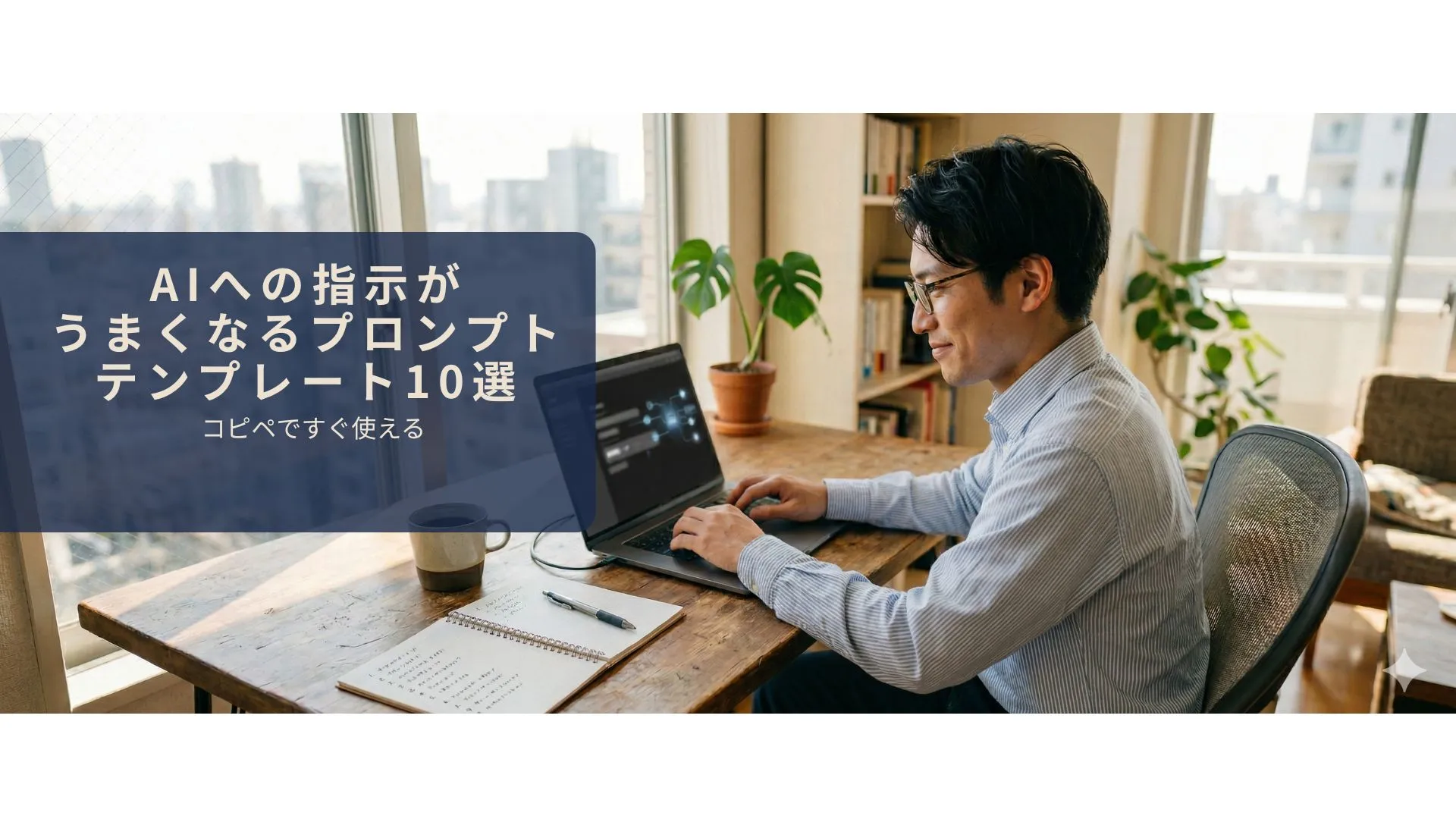 AIへの指示が上手くなるプロンプトテンプレートを使っているイメージ