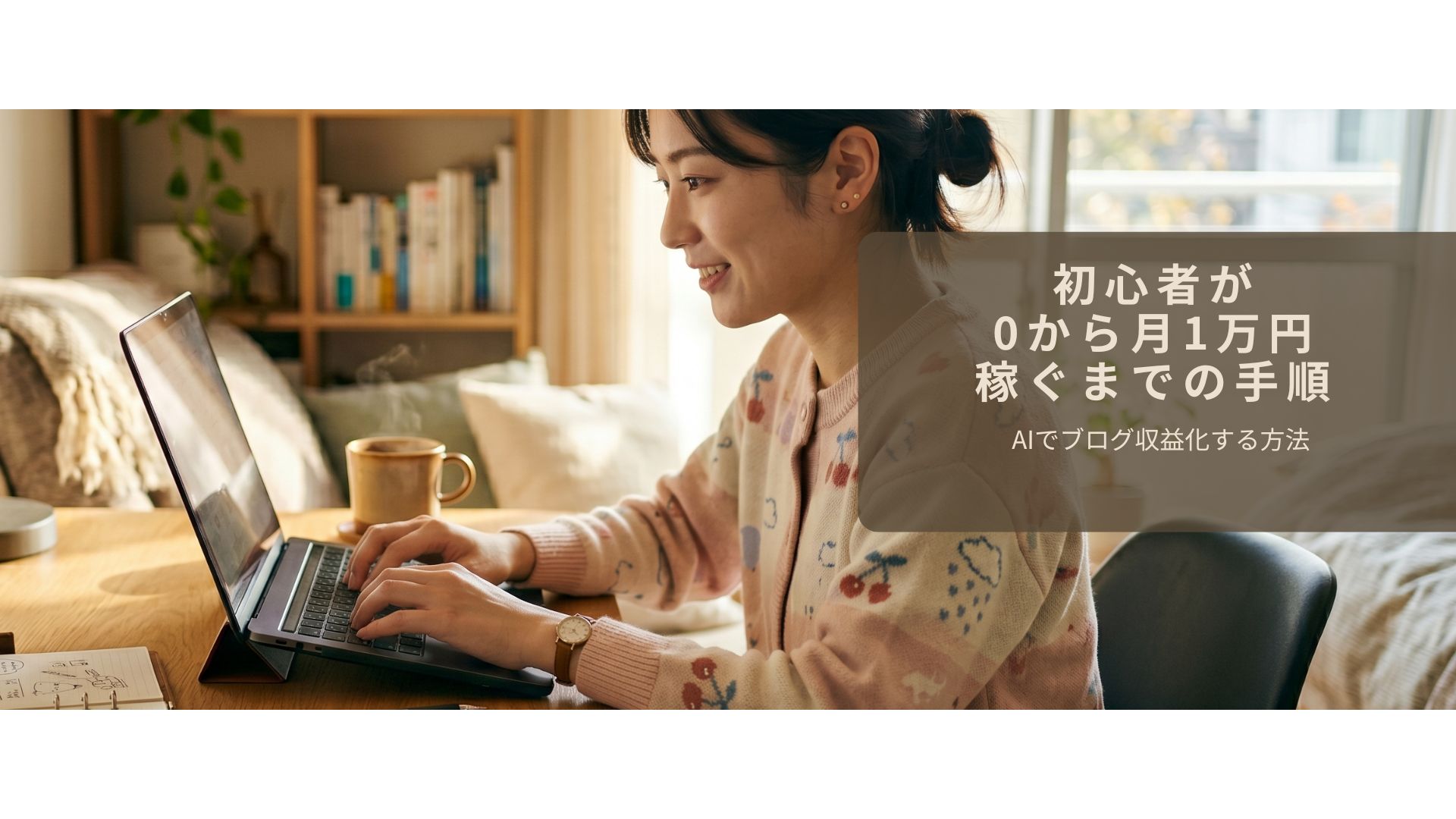 AIでブログ収益化の第一歩を踏み出しているイメージ