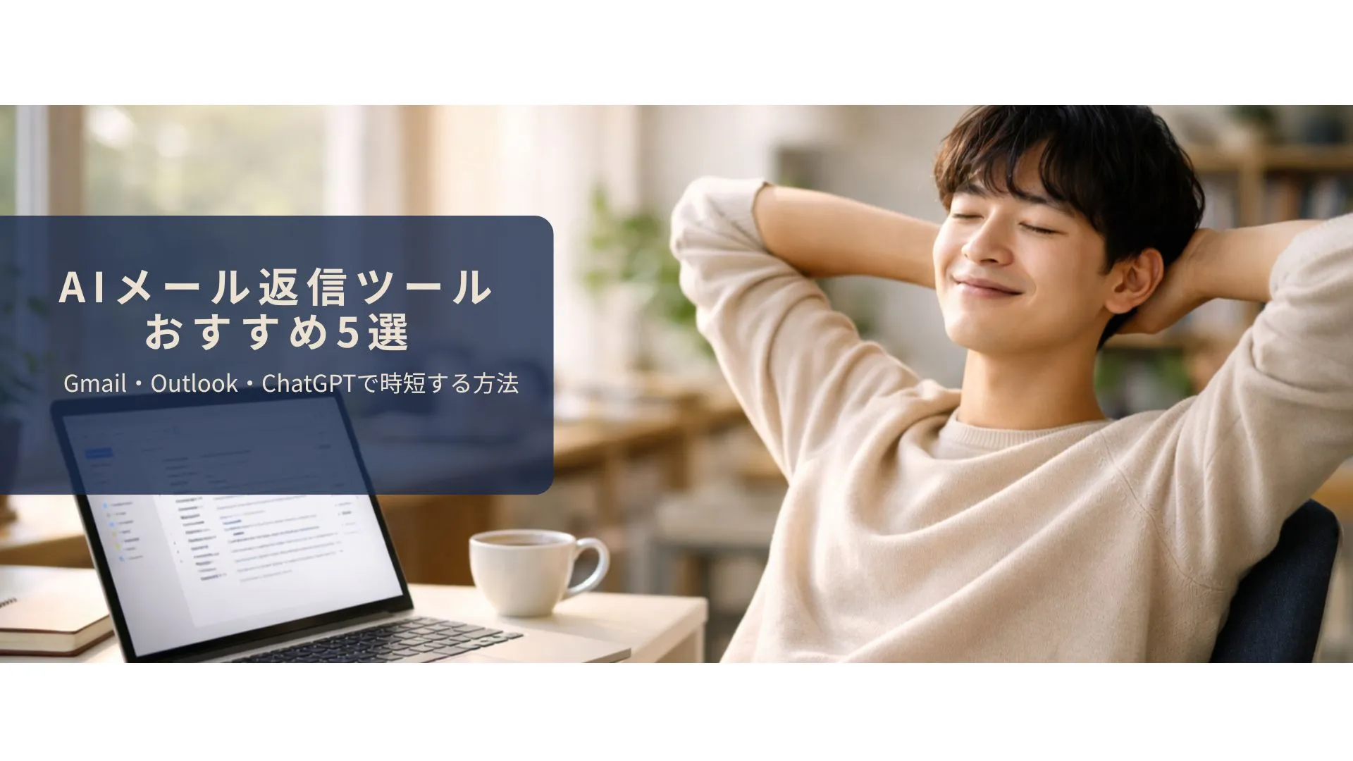 AIでメール返信を効率的に行っているイメージ
