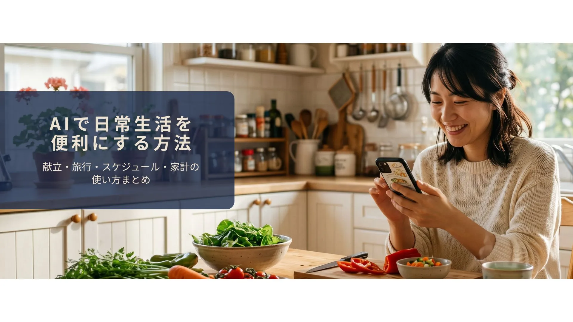 AIで今晩の献立を決めている日常のイメージ