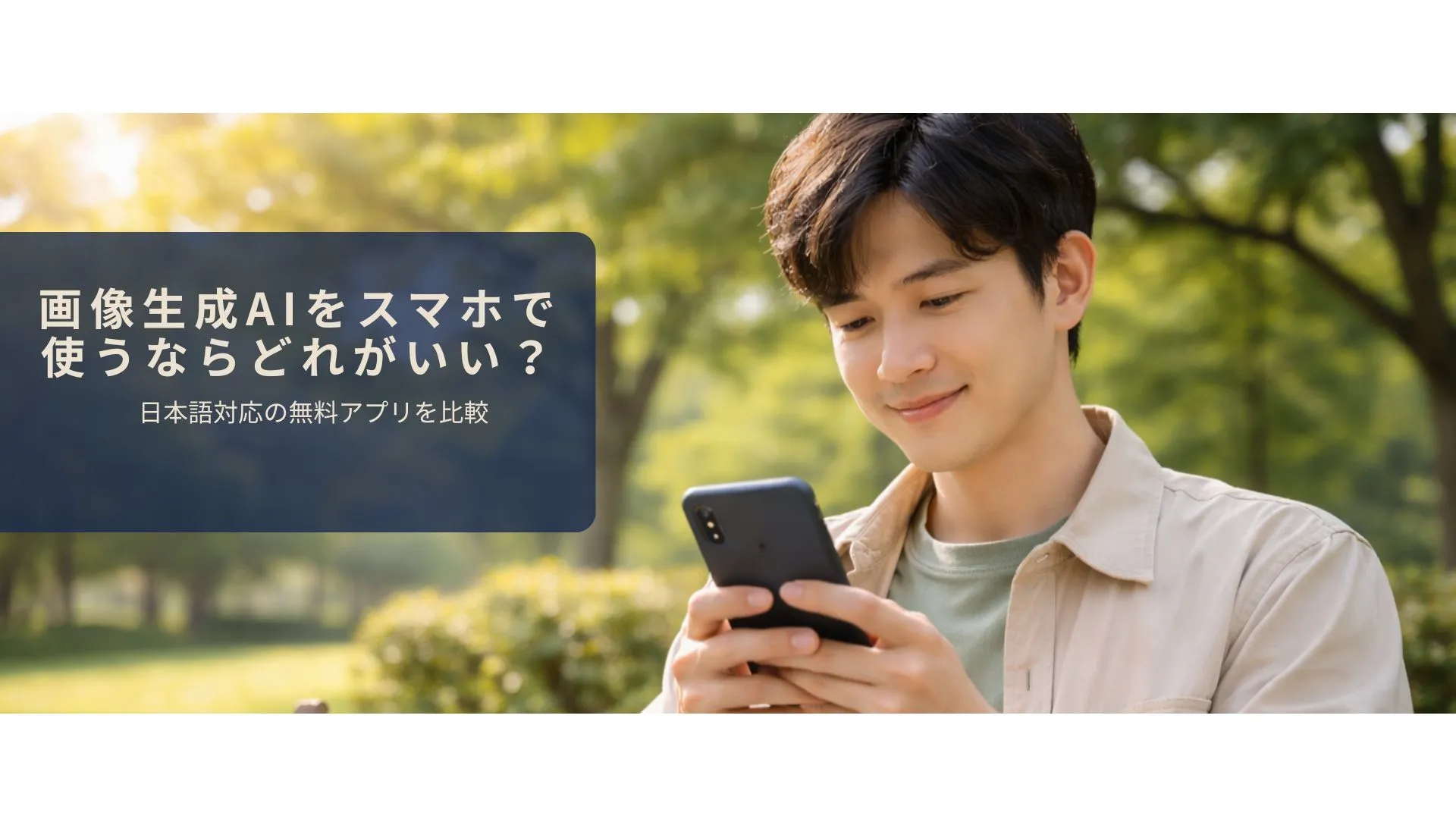 スマホで画像生成AIを使っているイメージ