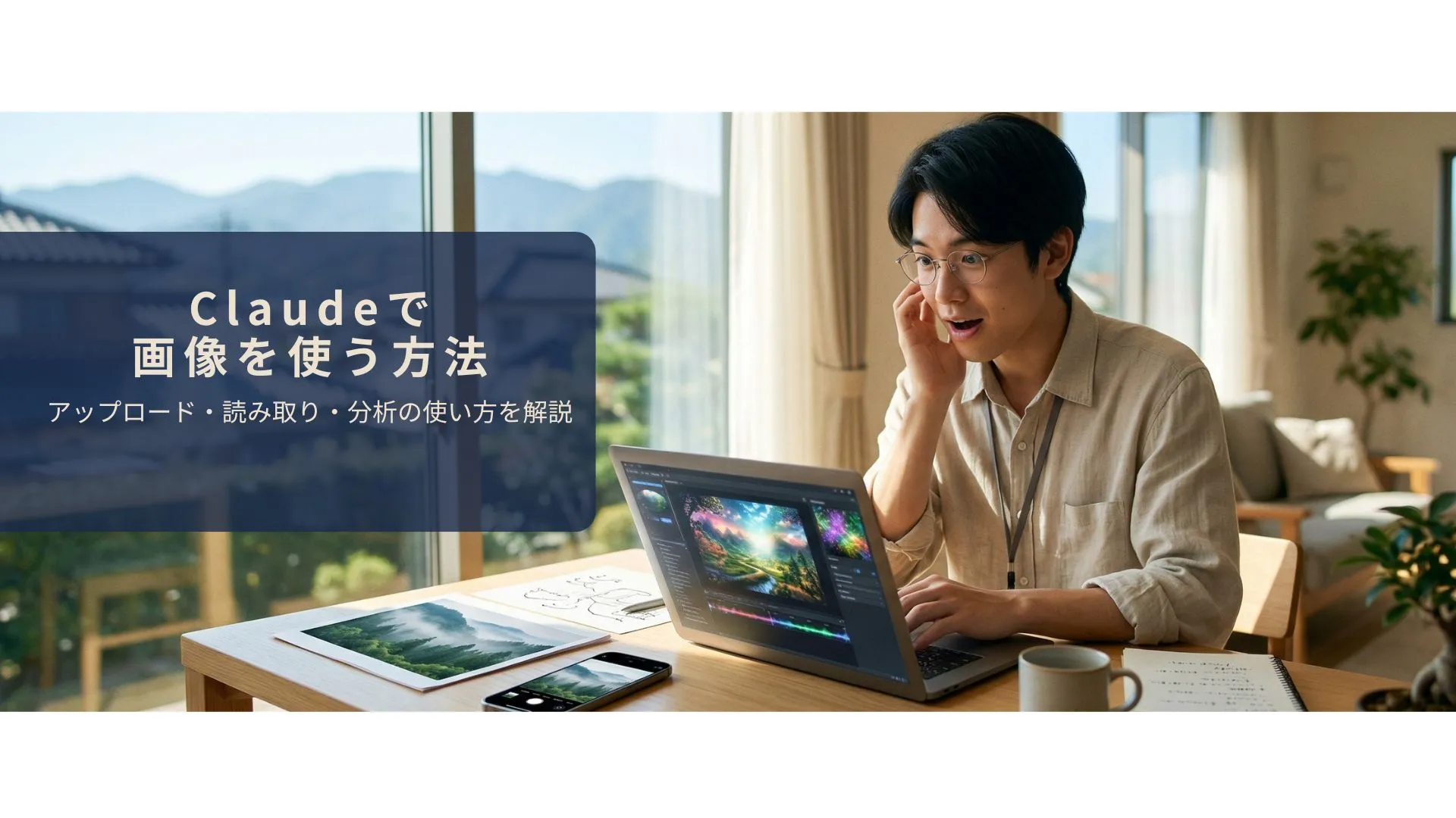 Claudeに画像をアップロードして読み取り・分析しているイメージ