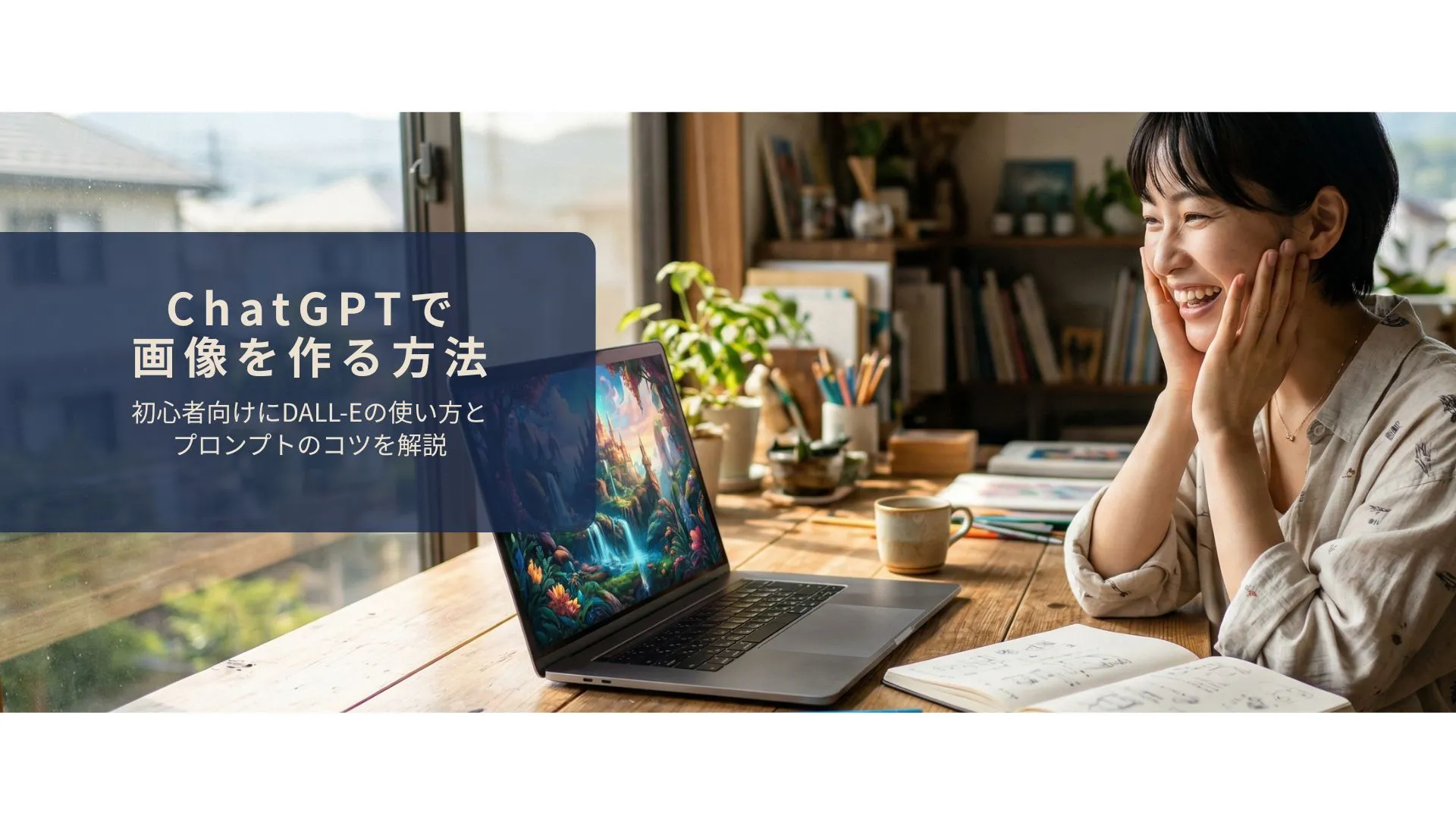 ChatGPTで画像を生成して初めて完成した画像を確認しているイメージ
