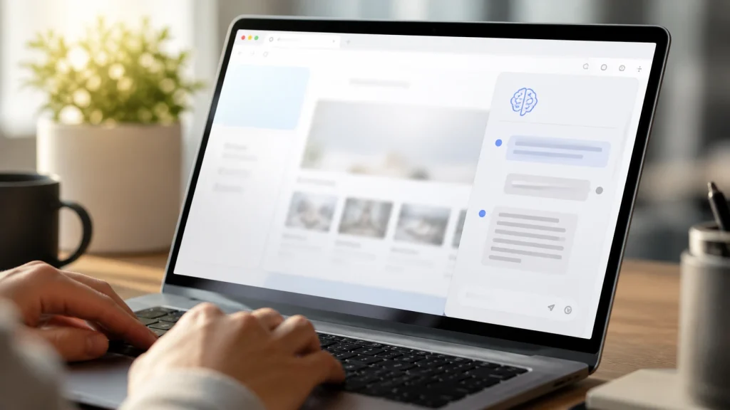EdgeのCopilotサイドバーでAIを使っているイメージ